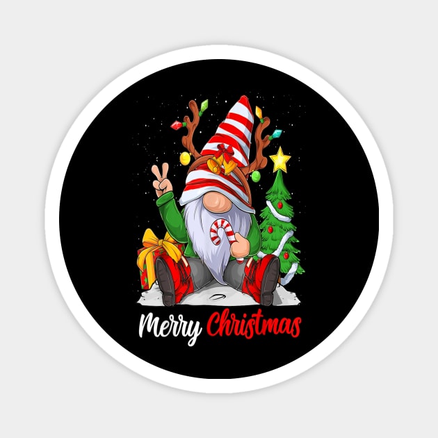 Merry Christmas Gnome Family Magnet by Gadsengarland.Art